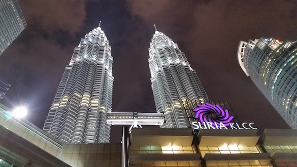 View of the Petronas Towers near the Petronas tentage where the installation is