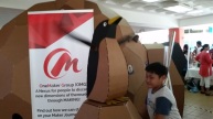 cardboard penguin flapping wings